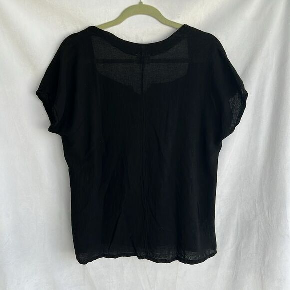 Oh My Gauze Black Top Square Neck Detail Size 1 S/M - Picture 7 of 7